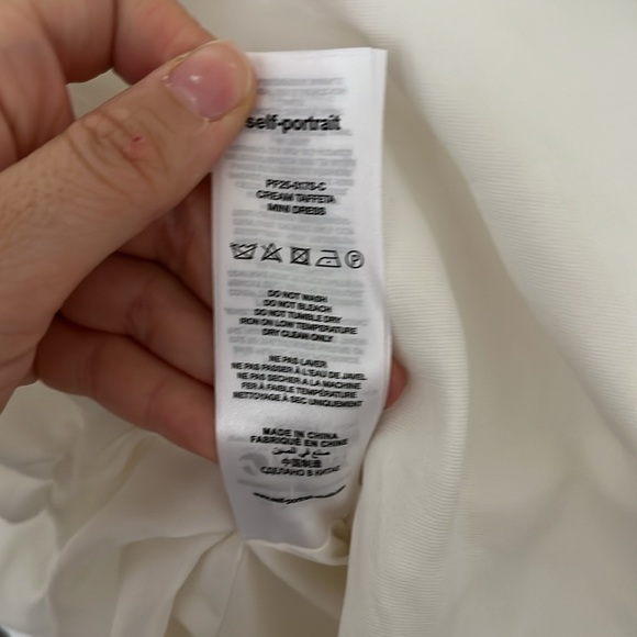 NWOT Self-Portrait cream  Dress taffeta size 2 - Picture 16 of 17